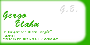 gergo blahm business card